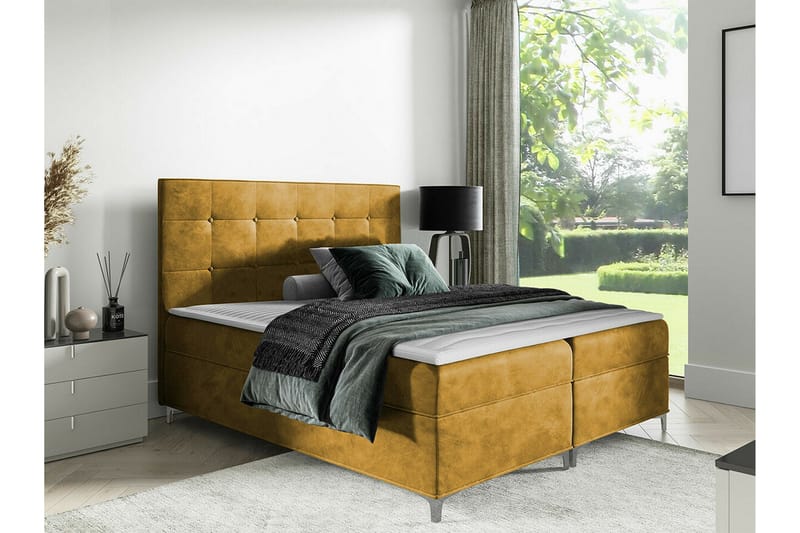 Boisdale Sengeramme 160x200 cm - Mørkegul - Møbler - Senge - Sengeramme & sengestel