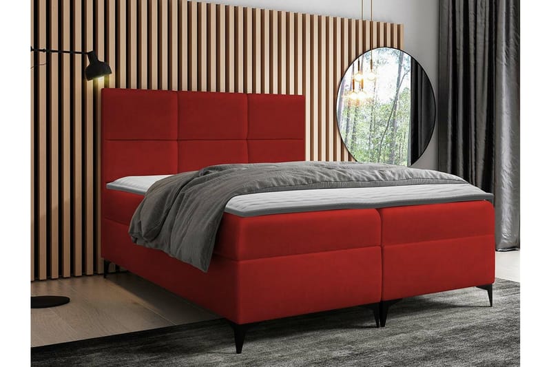 Boisdale Sengeramme 160x200 cm - Mørkerød - Møbler - Senge - Sengeramme & sengestel
