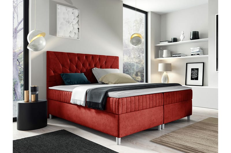 Boisdale Sengeramme 160x200 cm - Rød - Møbler - Senge - Sengeramme & sengestel