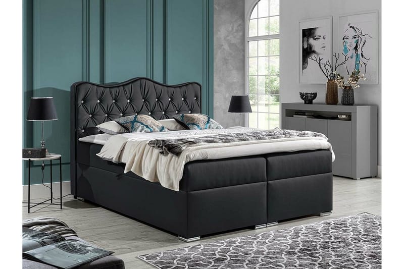 Boisdale Sengeramme 160x200 cm - Sort - Møbler - Senge - Sengeramme & sengestel