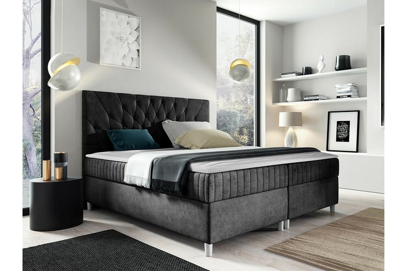 Boisdale Sengeramme 160x200 cm - Sort - Møbler - Senge - Sengeramme & sengestel