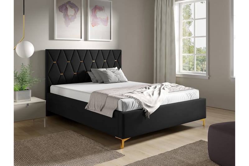 Boisdale Sengeramme 160x200 cm - Sort - Møbler - Senge - Sengeramme & sengestel