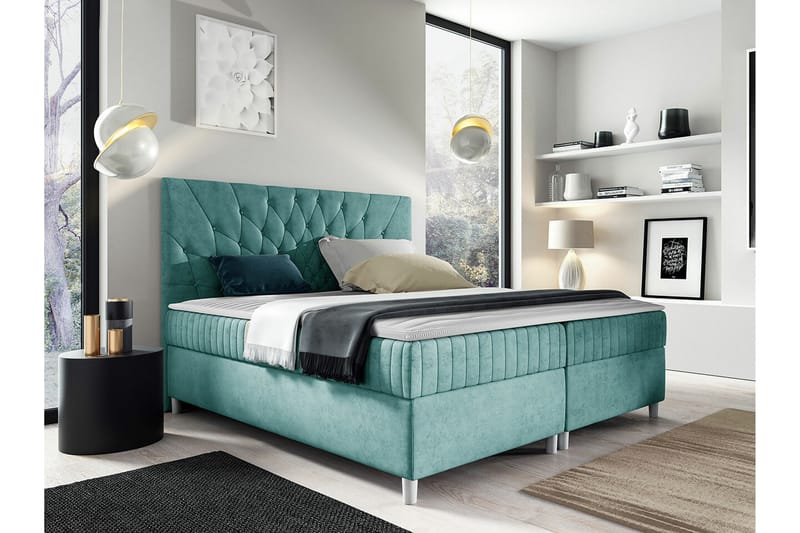 Boisdale Sengeramme 160x200 cm - Turkis - Møbler - Senge - Sengeramme & sengestel