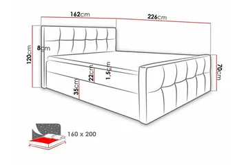 Boisdale Sengeramme 160x200 cm - Møbler - Senge - Sengeramme & sengestel