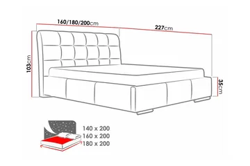 Boisdale Sengeramme 160x200 cm - Møbler - Senge - Sengeramme & sengestel