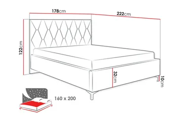 Boisdale Sengeramme 160x200 cm - Møbler - Senge - Sengeramme & sengestel