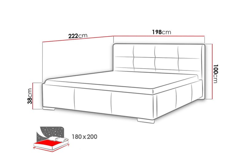 Boisdale Sengeramme 180x200 cm - Beige/Lys beige - Møbler - Senge - Sengeramme & sengestel