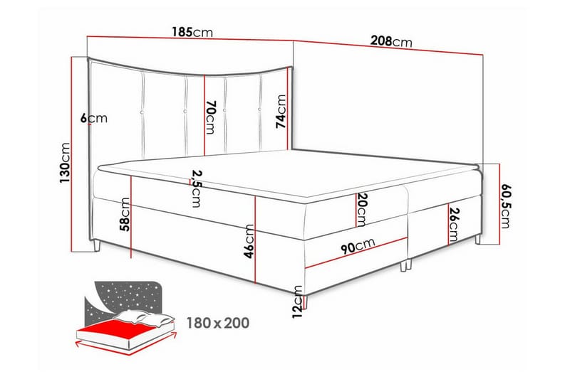 Boisdale Sengeramme 180x200 cm - Brun - Sengeramme & sengestel