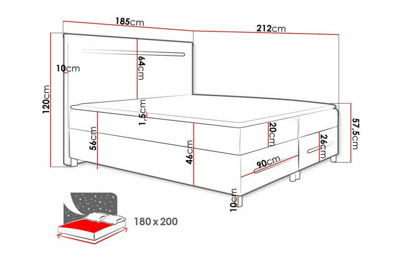 Boisdale Sengeramme 180x200 cm - Brun - Sengeramme & sengestel