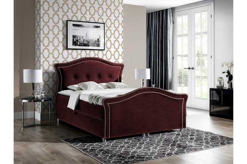 Boisdale Sengeramme 180x200 cm - Brun/Rød - Møbler - Senge - Sengeramme & sengestel