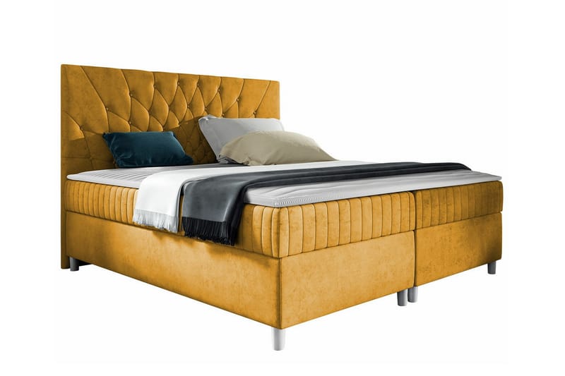 Boisdale Sengeramme 180x200 cm - Gul - Møbler - Senge - Sengeramme & sengestel