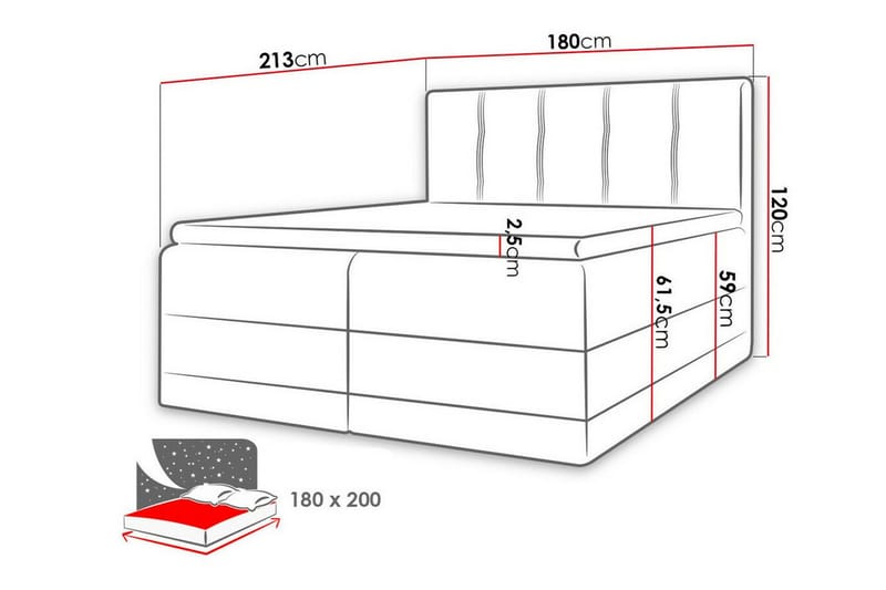Boisdale Sengeramme 180x200 cm - Lysebrun/Sort - Møbler - Senge - Sengeramme & sengestel