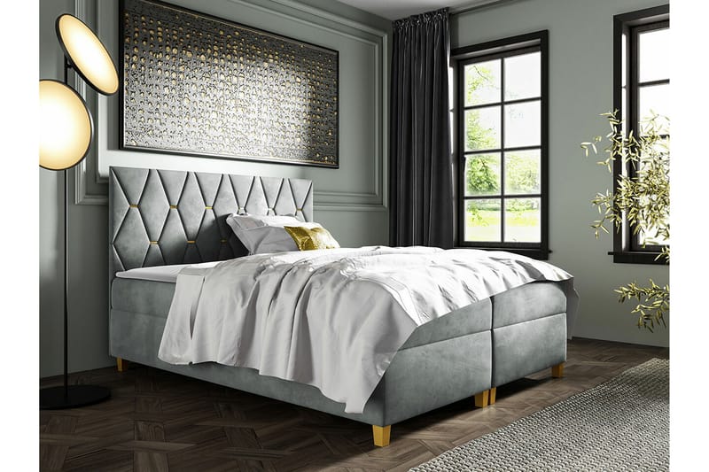 Boisdale Sengeramme 180x200 cm - Lysegrå - Møbler - Senge - Sengeramme & sengestel