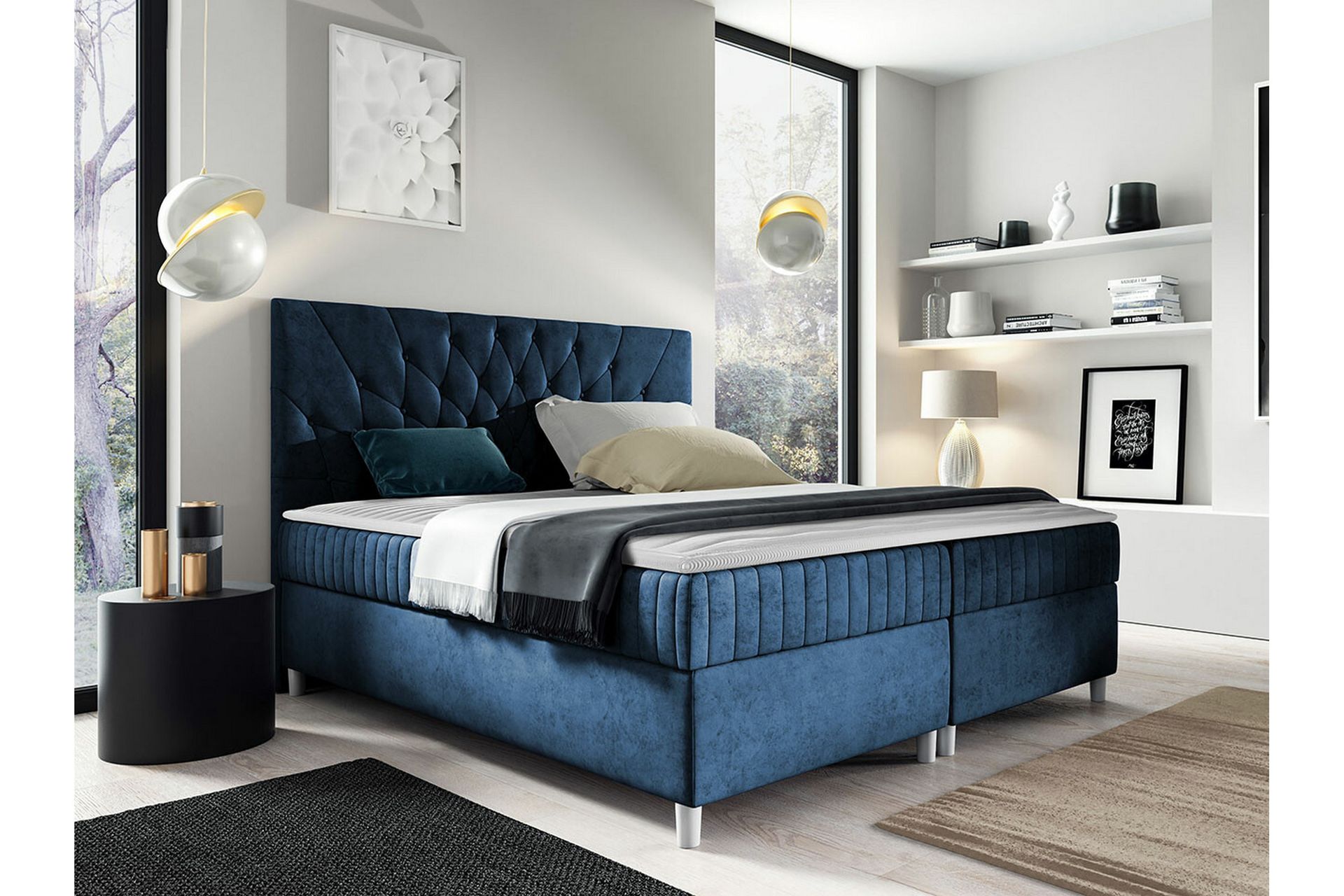 Boisdale Sengeramme 180x200 cm - Mørkeblå - Møbler - Senge - Sengeramme & sengestel