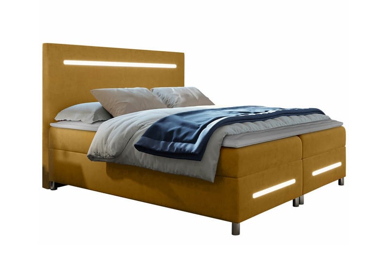 Boisdale Sengeramme 180x200 cm - Mørkegul - Møbler - Senge - Sengeramme & sengestel