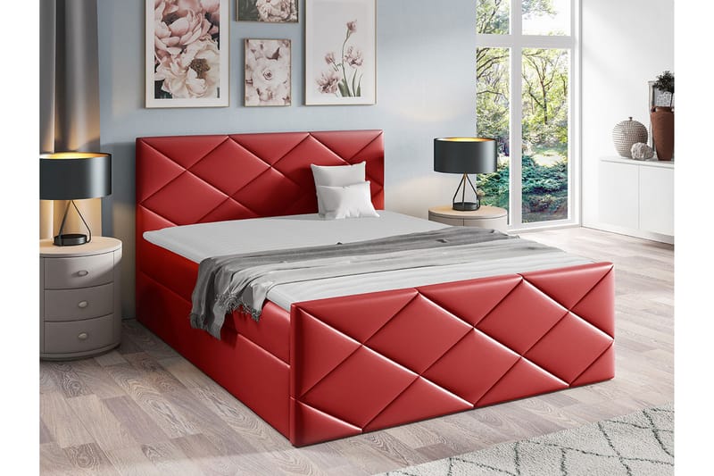 Boisdale Sengeramme 180x200 cm - Rød - Møbler - Senge - Sengeramme & sengestel