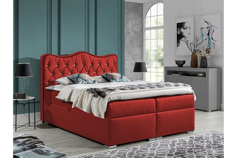 Boisdale Sengeramme 180x200 cm - Rød - Møbler - Senge - Sengeramme & sengestel