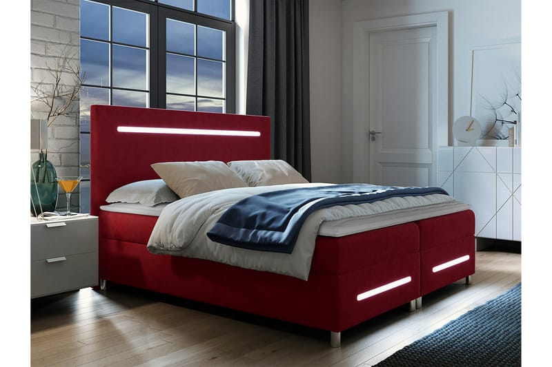 Boisdale Sengeramme 180x200 cm - Rød - Sengeramme & sengestel