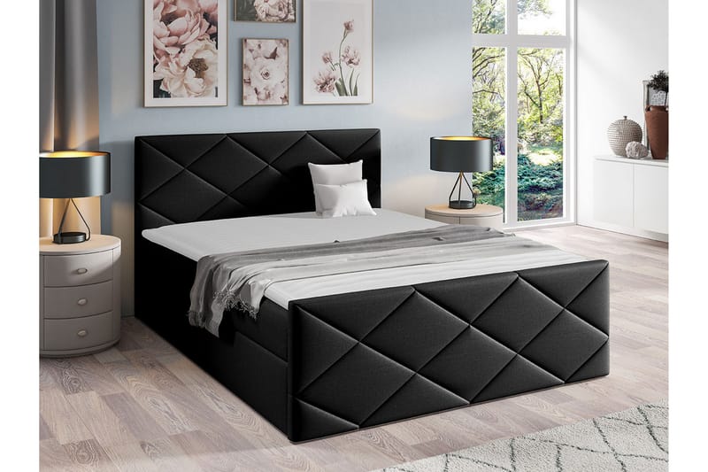Boisdale Sengeramme 180x200 cm - Sort - Møbler - Senge - Sengeramme & sengestel