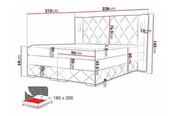 Boisdale Sengeramme 180x200 cm - Møbler - Senge - Sengeramme & sengestel