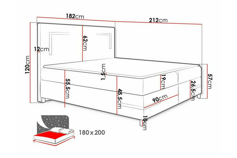 Boisdale Sengeramme 180x200 cm - Møbler - Senge - Sengeramme & sengestel