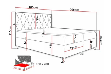 Boisdale Sengeramme 180x200 cm - Møbler - Senge - Sengeramme & sengestel