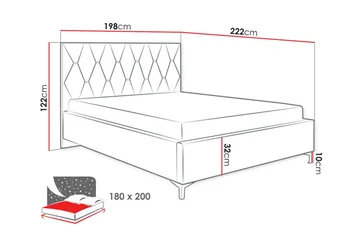 Boisdale Sengeramme 180x200 cm - Møbler - Senge - Sengeramme & sengestel