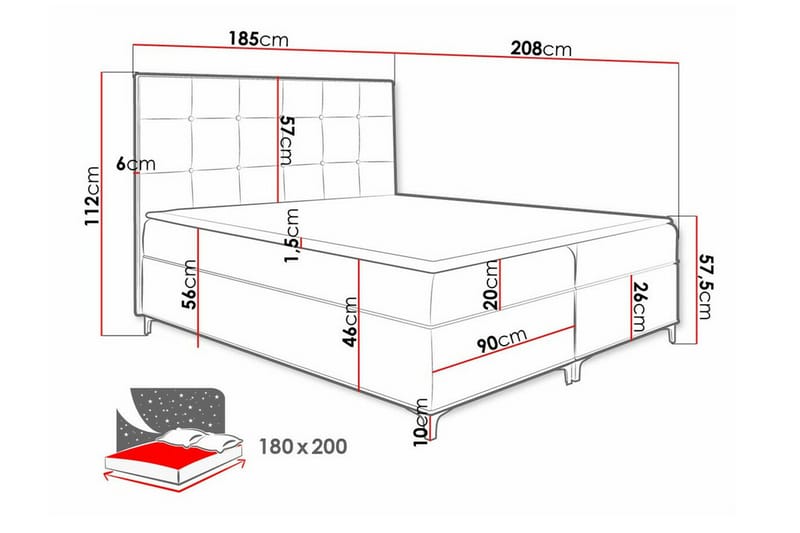 Boisdale Sengeramme 180x200 cm - Møbler - Senge - Sengeramme & sengestel