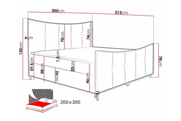 Boisdale Sengeramme 200x200 cm - Møbler - Senge - Sengeramme & sengestel