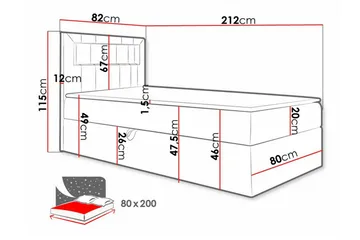 Boisdale Sengeramme 80x200 cm - Møbler - Senge - Sengeramme & sengestel