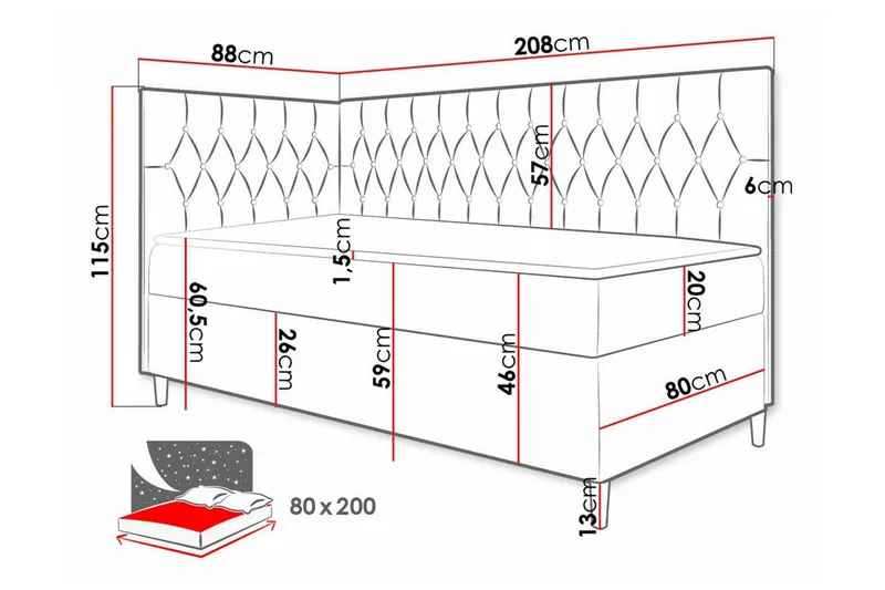 Boisdale Sengeramme 80x200 cm - Møbler - Senge - Sengeramme & sengestel
