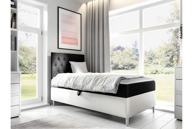 Boisdale Sengeramme 90x200 cm - Sort/Hvid - Møbler - Senge - Sengeramme & sengestel