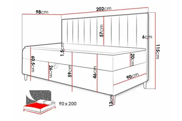 Boisdale Sengeramme 90x200 cm - Møbler - Senge - Sengeramme & sengestel