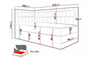 Boisdale Sengeramme 90x200 cm - Møbler - Senge - Sengeramme & sengestel