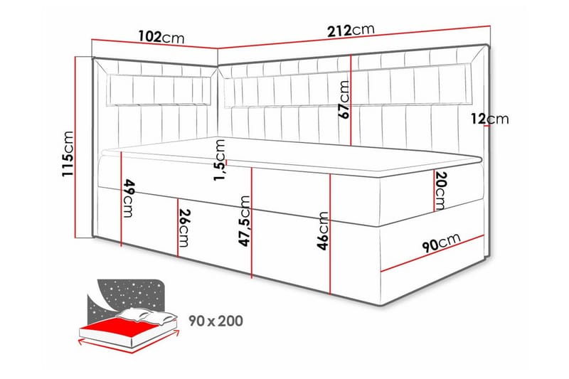 Boisdale Sengeramme 90x200 cm - Møbler - Senge - Sengeramme & sengestel