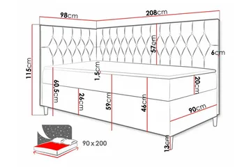 Boisdale Sengeramme 90x200 cm - Møbler - Senge - Sengeramme & sengestel