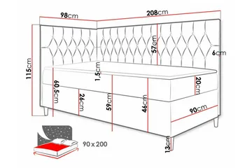 Boisdale Sengeramme 90x200 cm - Møbler - Senge - Sengeramme & sengestel