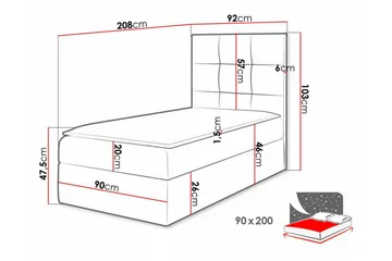 Boisdale Sengeramme 90x200 cm - Møbler - Senge - Sengeramme & sengestel