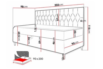 Boisdale Sengeramme 90x200 cm - Møbler - Senge - Sengeramme & sengestel