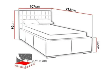 Boisdale Sengeramme 90x200 cm - Møbler - Senge - Sengeramme & sengestel