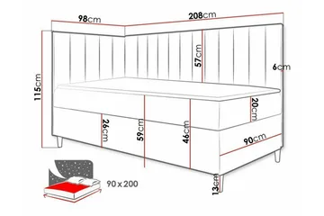 Boisdale Sengeramme 90x200 cm - Møbler - Senge - Sengeramme & sengestel