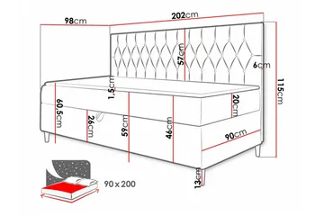Boisdale Sengeramme 90x200 cm - Møbler - Senge - Sengeramme & sengestel