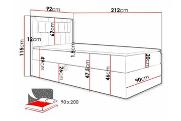 Boisdale Sengeramme 90x200 cm - Møbler - Senge - Sengeramme & sengestel