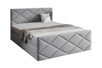 Boisdale Sengeramme med Opbevaring 140x200 cm i Stof med Fasthedsgrad Medium - Grå - Møbler - Senge - Sengeramme & sengestel