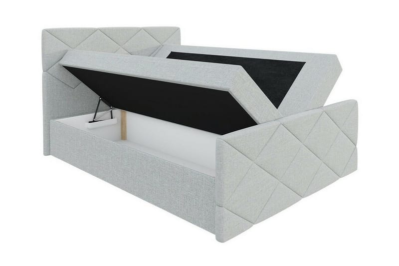Boisdale Sengeramme med Opbevaring 140x200 cm i Stof med Fasthedsgrad Medium - Sort - Møbler - Senge - Sengeramme & sengestel