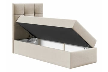 Boisdale Sengeramme med Opbevaring 80x200 cm i Kunstlæder med Sengegavl - Grå - Møbler - Senge - Sengeramme & sengestel