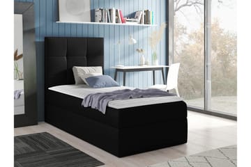 Boisdale Sengeramme med Opbevaring 80x200 cm i Kunstlæder med Sengegavl - Sort - Møbler - Senge - Sengeramme & sengestel