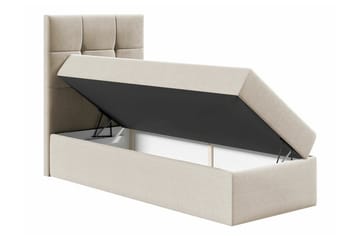 Boisdale Sengeramme med Opbevaring 80x200 cm i Kunstlæder med Sengegavl - Sort - Møbler - Senge - Sengeramme & sengestel