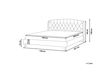 Bordeau | Dobbelt seng 140 | 200 cm - Beige - Møbler - Senge - Sengeramme & sengestel