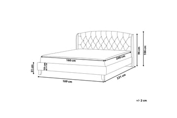 Bordeau | Dobbelt seng 160 | 200 cm - Beige - Møbler - Senge - Sengeramme & sengestel